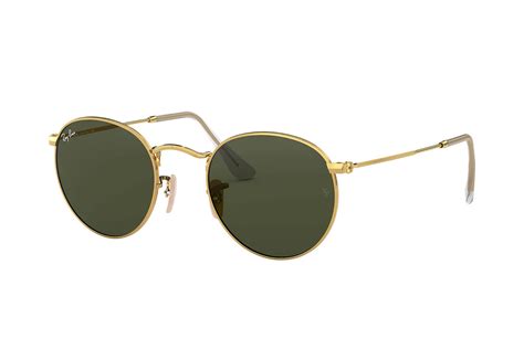 Round Metal Sunglasses in Arista Gold and G.